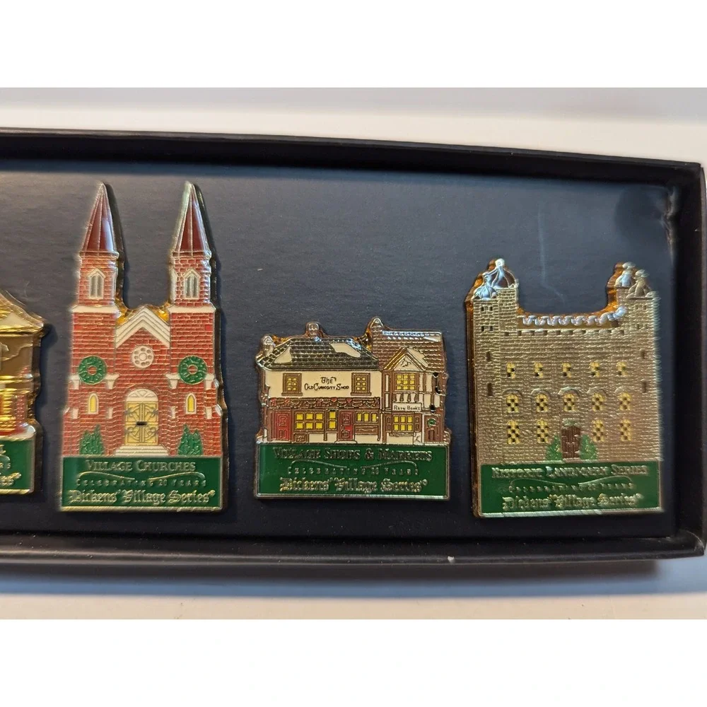 Dept 56 Dickens' Village Series‎ 20th Anniversary History Pins Enamel